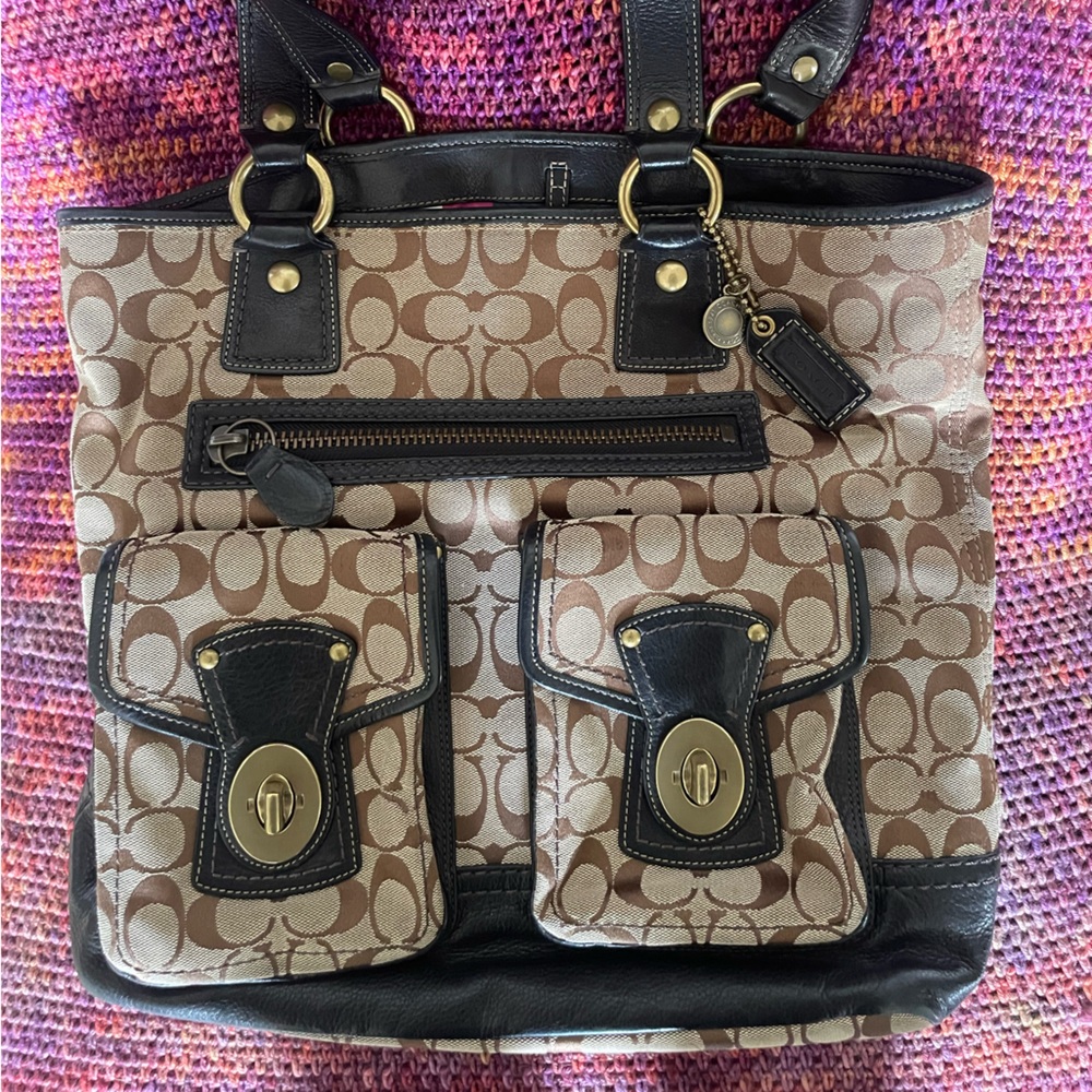 Coach bag with ALL the pockets <3